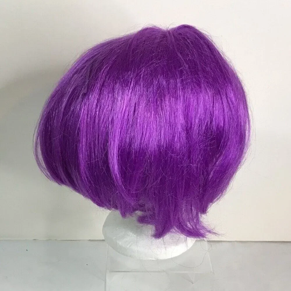 Wig Purple Short Bob Bangs Theater Dress-up Halloween Costume Cosplay Adult